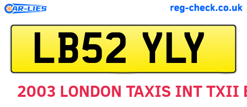 LB52YLY are the vehicle registration plates.