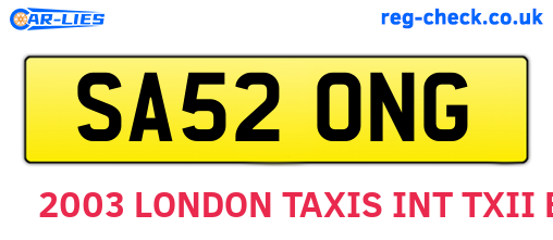 SA52ONG are the vehicle registration plates.