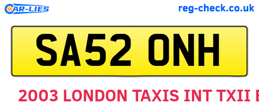 SA52ONH are the vehicle registration plates.