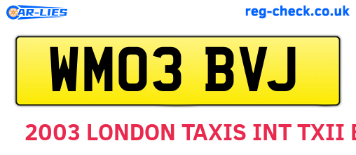 WM03BVJ are the vehicle registration plates.