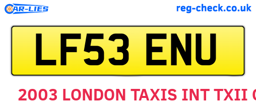 LF53ENU are the vehicle registration plates.