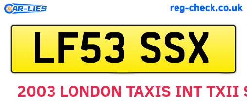 LF53SSX are the vehicle registration plates.