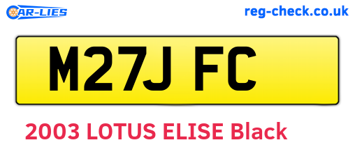 M27JFC are the vehicle registration plates.