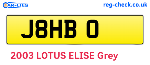 J8HBO are the vehicle registration plates.