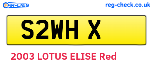 S2WHX are the vehicle registration plates.