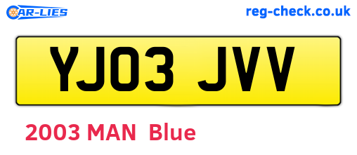 YJ03JVV are the vehicle registration plates.