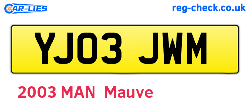YJ03JWM are the vehicle registration plates.