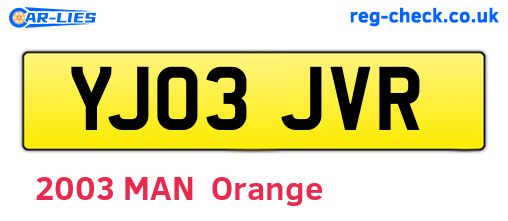 YJ03JVR are the vehicle registration plates.