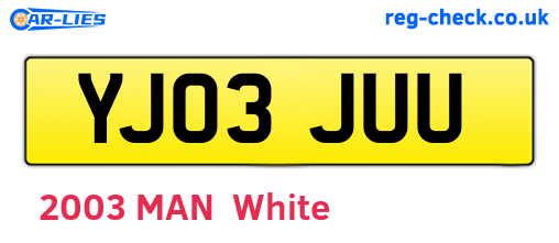 YJ03JUU are the vehicle registration plates.