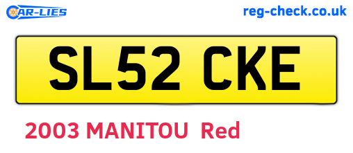 SL52CKE are the vehicle registration plates.
