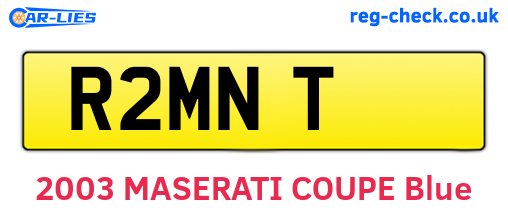 R2MNT are the vehicle registration plates.