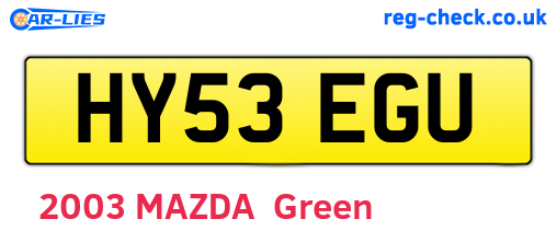 HY53EGU are the vehicle registration plates.