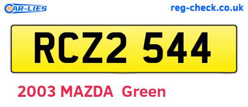 RCZ2544 are the vehicle registration plates.