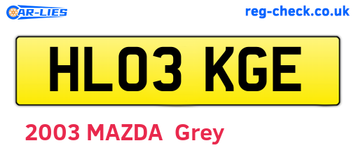 HL03KGE are the vehicle registration plates.