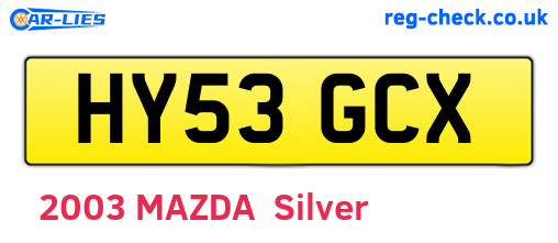 HY53GCX are the vehicle registration plates.
