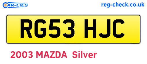 RG53HJC are the vehicle registration plates.