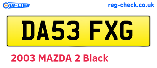 DA53FXG are the vehicle registration plates.