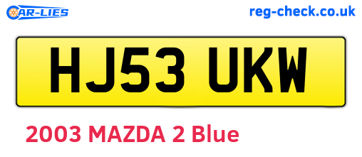 HJ53UKW are the vehicle registration plates.