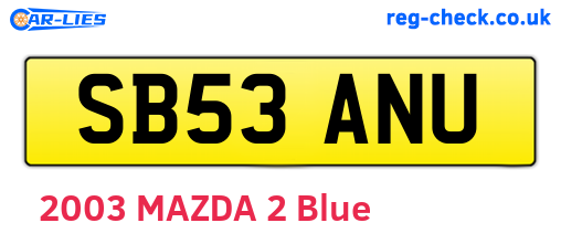 SB53ANU are the vehicle registration plates.