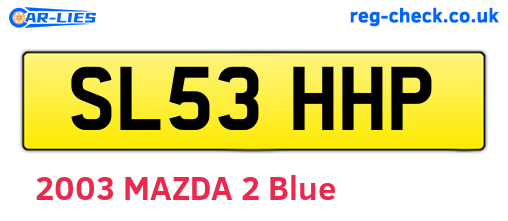 SL53HHP are the vehicle registration plates.