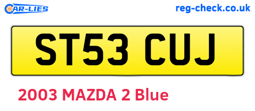ST53CUJ are the vehicle registration plates.