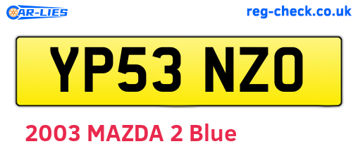 YP53NZO are the vehicle registration plates.