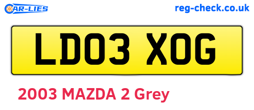LD03XOG are the vehicle registration plates.