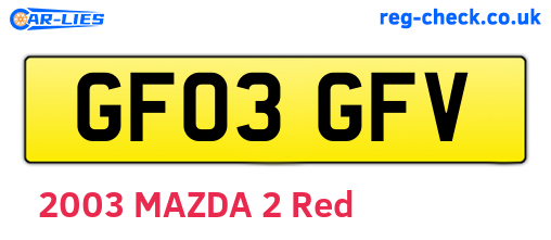 GF03GFV are the vehicle registration plates.