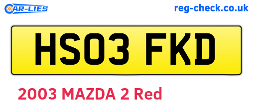HS03FKD are the vehicle registration plates.