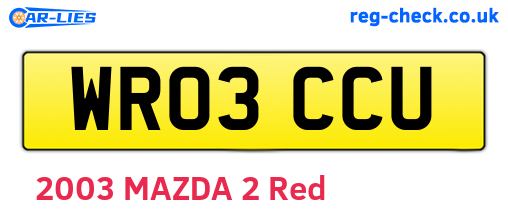 WR03CCU are the vehicle registration plates.