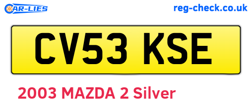 CV53KSE are the vehicle registration plates.