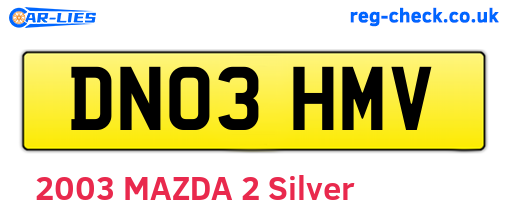 DN03HMV are the vehicle registration plates.
