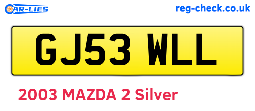 GJ53WLL are the vehicle registration plates.