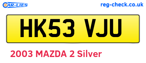 HK53VJU are the vehicle registration plates.