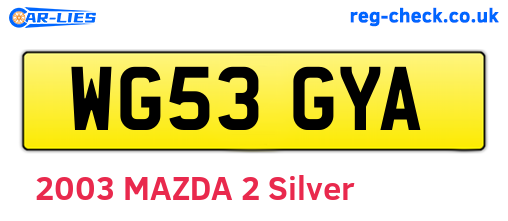WG53GYA are the vehicle registration plates.