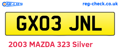 GX03JNL are the vehicle registration plates.