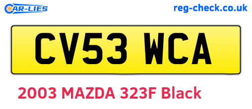 CV53WCA are the vehicle registration plates.