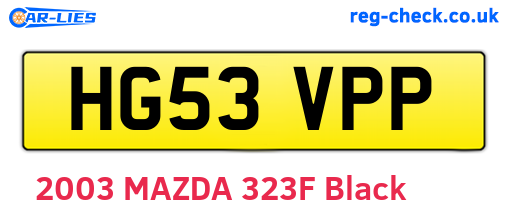 HG53VPP are the vehicle registration plates.