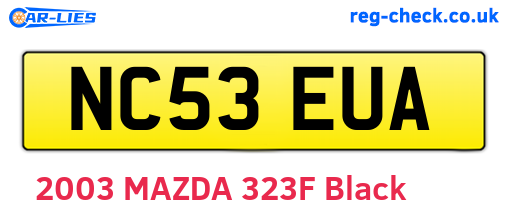 NC53EUA are the vehicle registration plates.