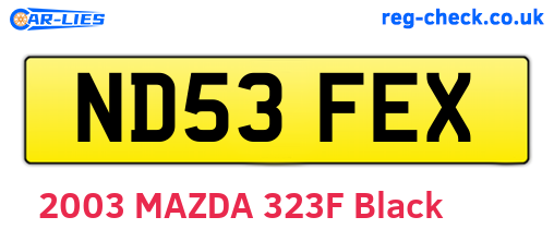 ND53FEX are the vehicle registration plates.