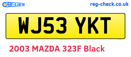 WJ53YKT are the vehicle registration plates.