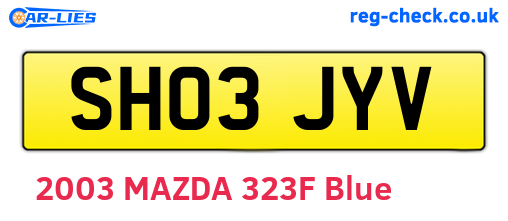 SH03JYV are the vehicle registration plates.