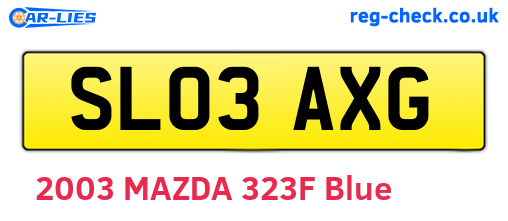 SL03AXG are the vehicle registration plates.