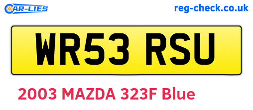 WR53RSU are the vehicle registration plates.