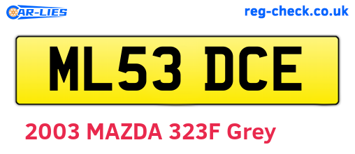 ML53DCE are the vehicle registration plates.
