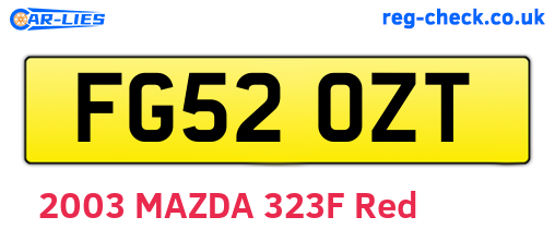 FG52OZT are the vehicle registration plates.