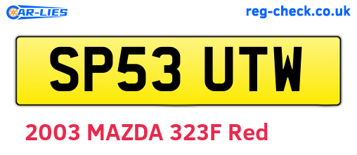 SP53UTW are the vehicle registration plates.