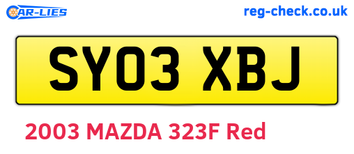 SY03XBJ are the vehicle registration plates.