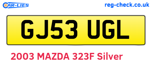 GJ53UGL are the vehicle registration plates.