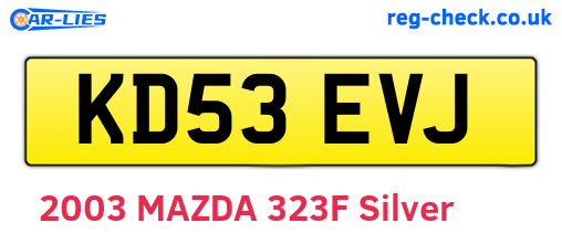KD53EVJ are the vehicle registration plates.